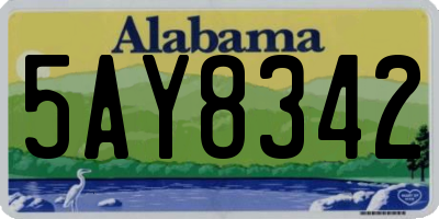 AL license plate 5AY8342
