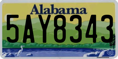 AL license plate 5AY8343