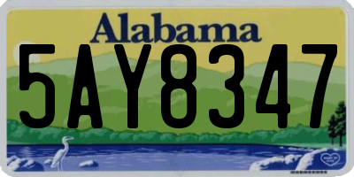 AL license plate 5AY8347