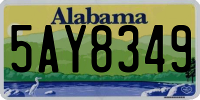AL license plate 5AY8349