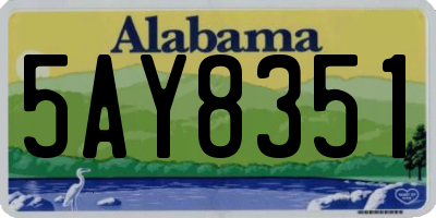 AL license plate 5AY8351