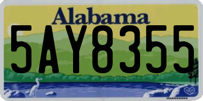 AL license plate 5AY8355