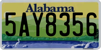 AL license plate 5AY8356