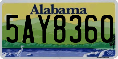 AL license plate 5AY8360