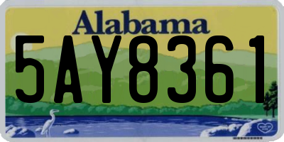 AL license plate 5AY8361