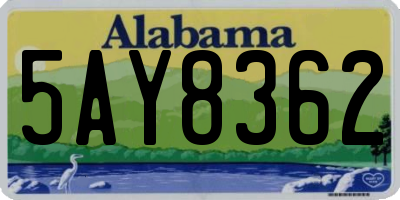 AL license plate 5AY8362