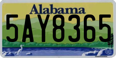 AL license plate 5AY8365