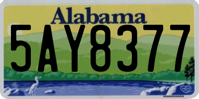 AL license plate 5AY8377