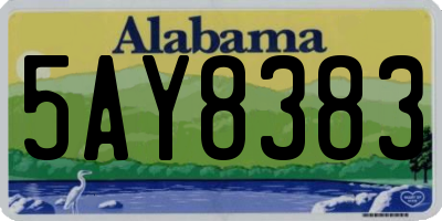 AL license plate 5AY8383