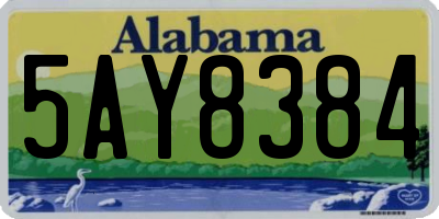 AL license plate 5AY8384