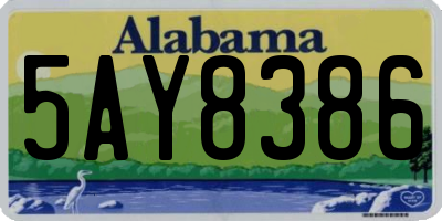 AL license plate 5AY8386