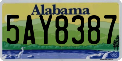 AL license plate 5AY8387