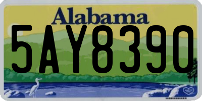AL license plate 5AY8390