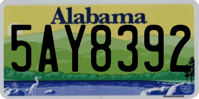 AL license plate 5AY8392