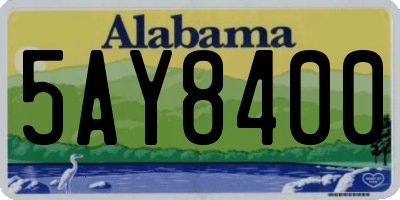 AL license plate 5AY8400