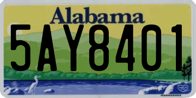 AL license plate 5AY8401
