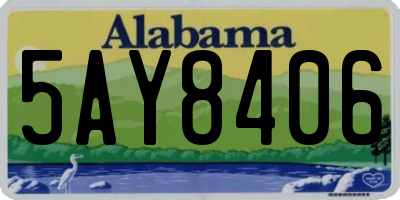AL license plate 5AY8406