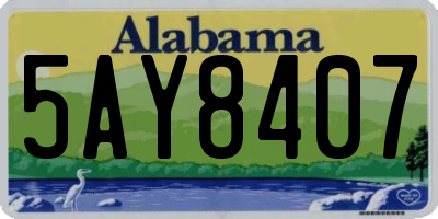 AL license plate 5AY8407