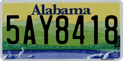 AL license plate 5AY8418