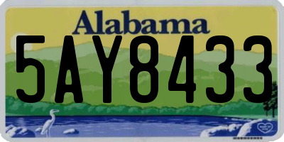 AL license plate 5AY8433
