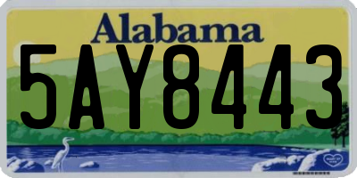 AL license plate 5AY8443