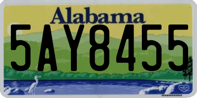 AL license plate 5AY8455