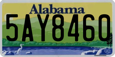 AL license plate 5AY8460