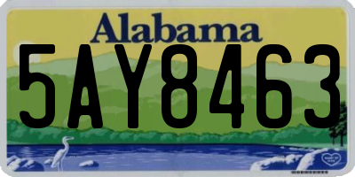 AL license plate 5AY8463