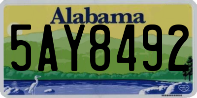 AL license plate 5AY8492