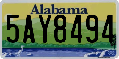 AL license plate 5AY8494