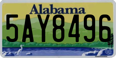 AL license plate 5AY8496