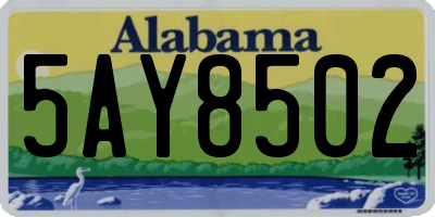 AL license plate 5AY8502