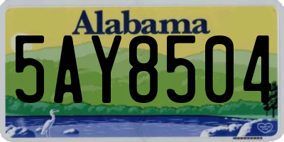 AL license plate 5AY8504
