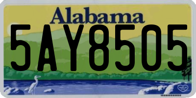 AL license plate 5AY8505