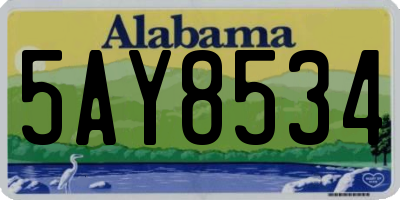AL license plate 5AY8534