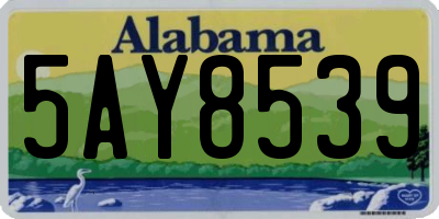 AL license plate 5AY8539