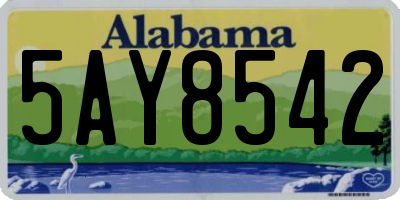 AL license plate 5AY8542