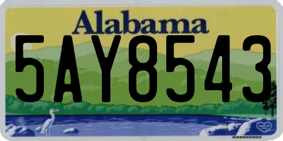 AL license plate 5AY8543