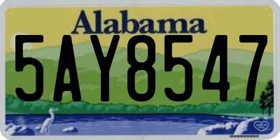 AL license plate 5AY8547