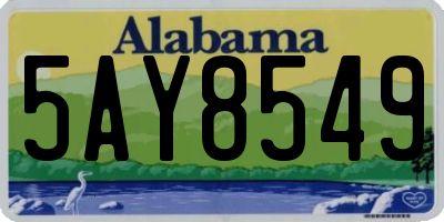 AL license plate 5AY8549