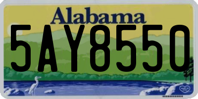 AL license plate 5AY8550