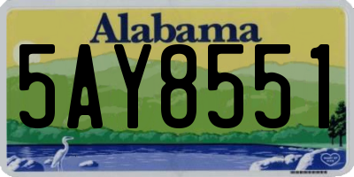 AL license plate 5AY8551