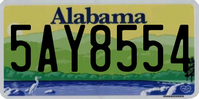 AL license plate 5AY8554
