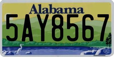 AL license plate 5AY8567
