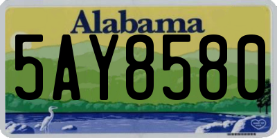 AL license plate 5AY8580