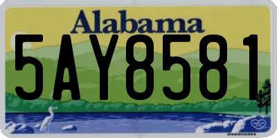 AL license plate 5AY8581