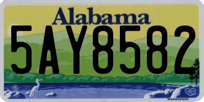 AL license plate 5AY8582