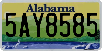 AL license plate 5AY8585