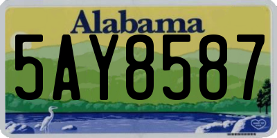 AL license plate 5AY8587
