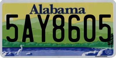 AL license plate 5AY8605